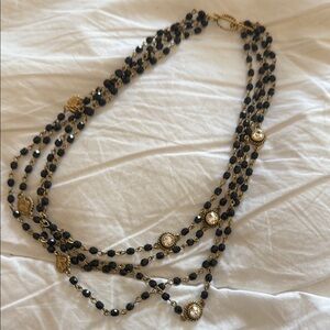Elegant Black and Gold Beaded Necklace